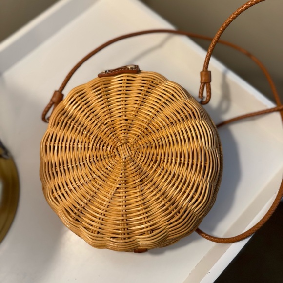 J. McLaughlin Tan and Brown Crossbody Bag with Leather Accents - Picture 2 of 3